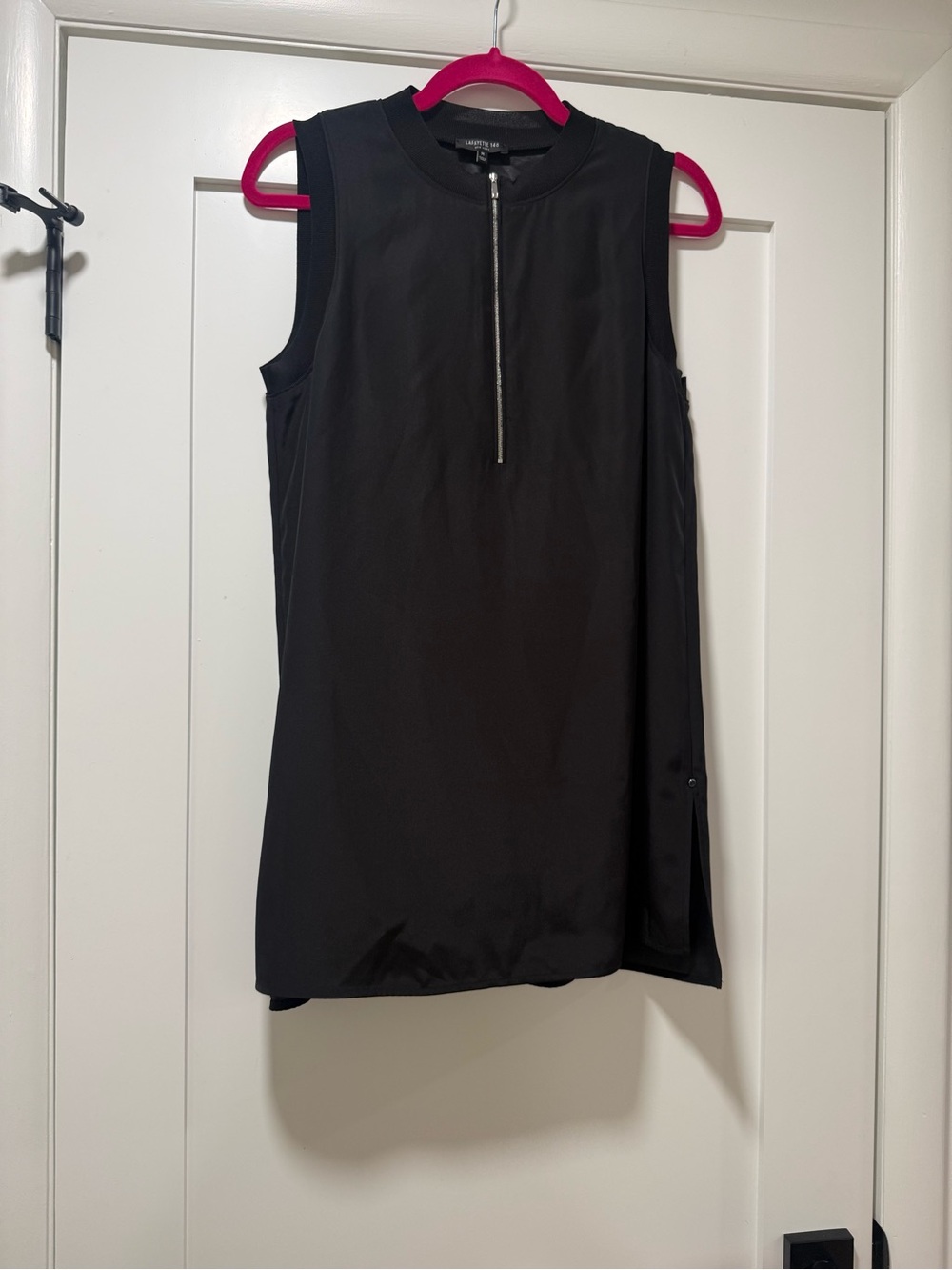 Lafayette 148 New York Black Sleeveless Zip-Front Tunic - Picture 1 of 4